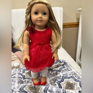 American Girl Doll in Elegant Red Dress